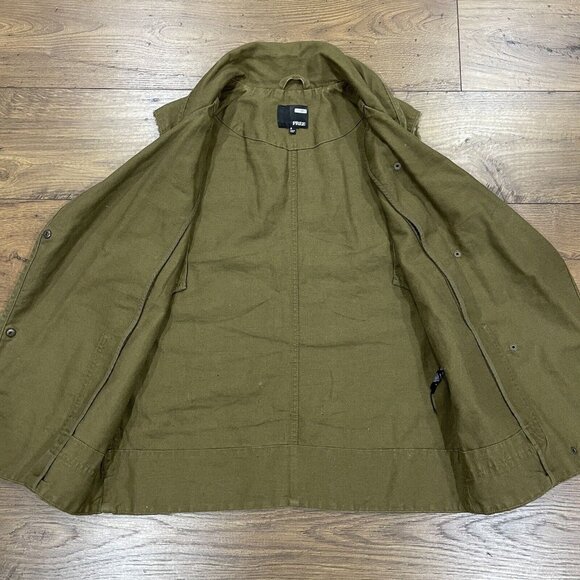 Wilfred Free Aritzia Vest Womens Small Linen Blend Military‎ Utility Layer Green - Picture 5 of 11